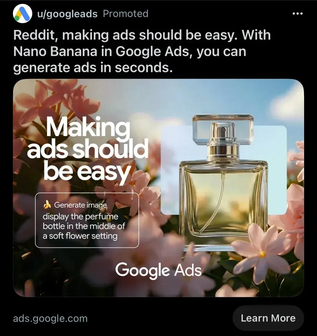 Google Reddit ad