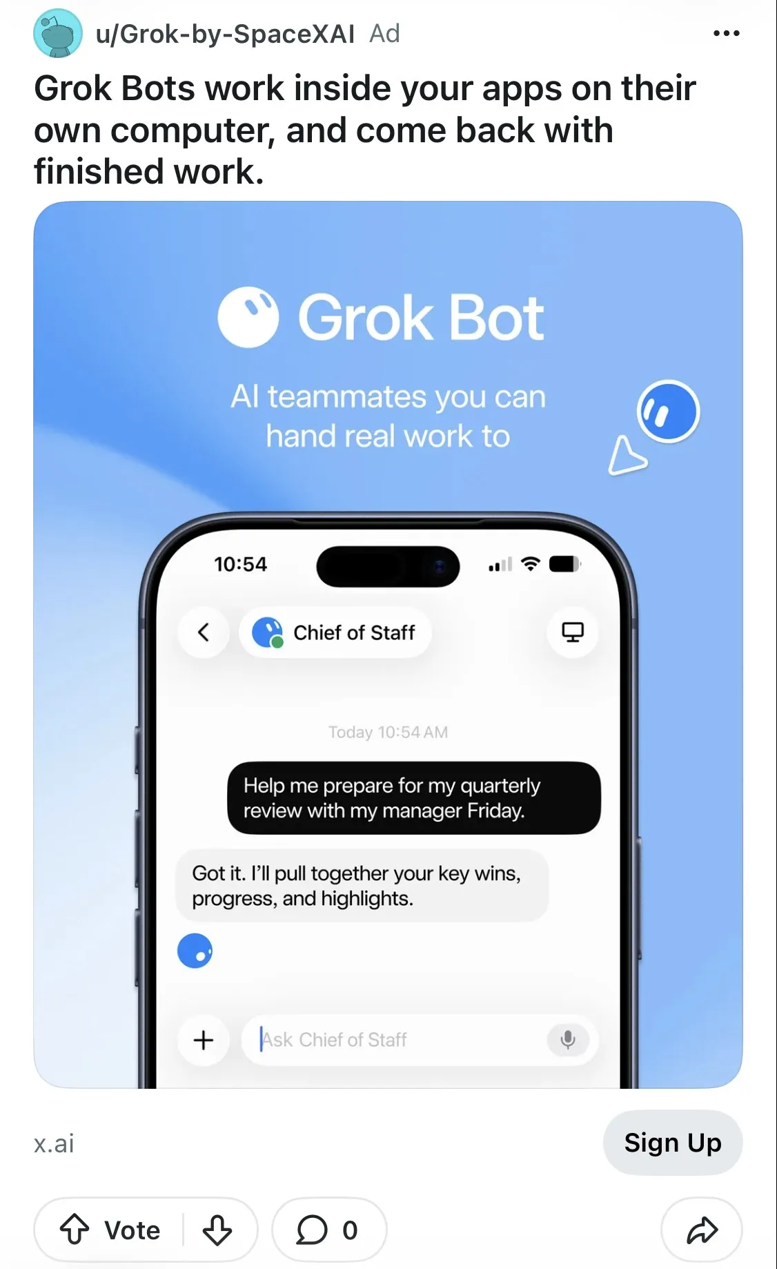 xAI Reddit ad